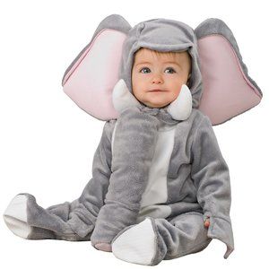 Baby Boys Girls Plush ELEPHANT 2 Pc Costume Size 0-6 Mo NWT Ears Trunk Hood
